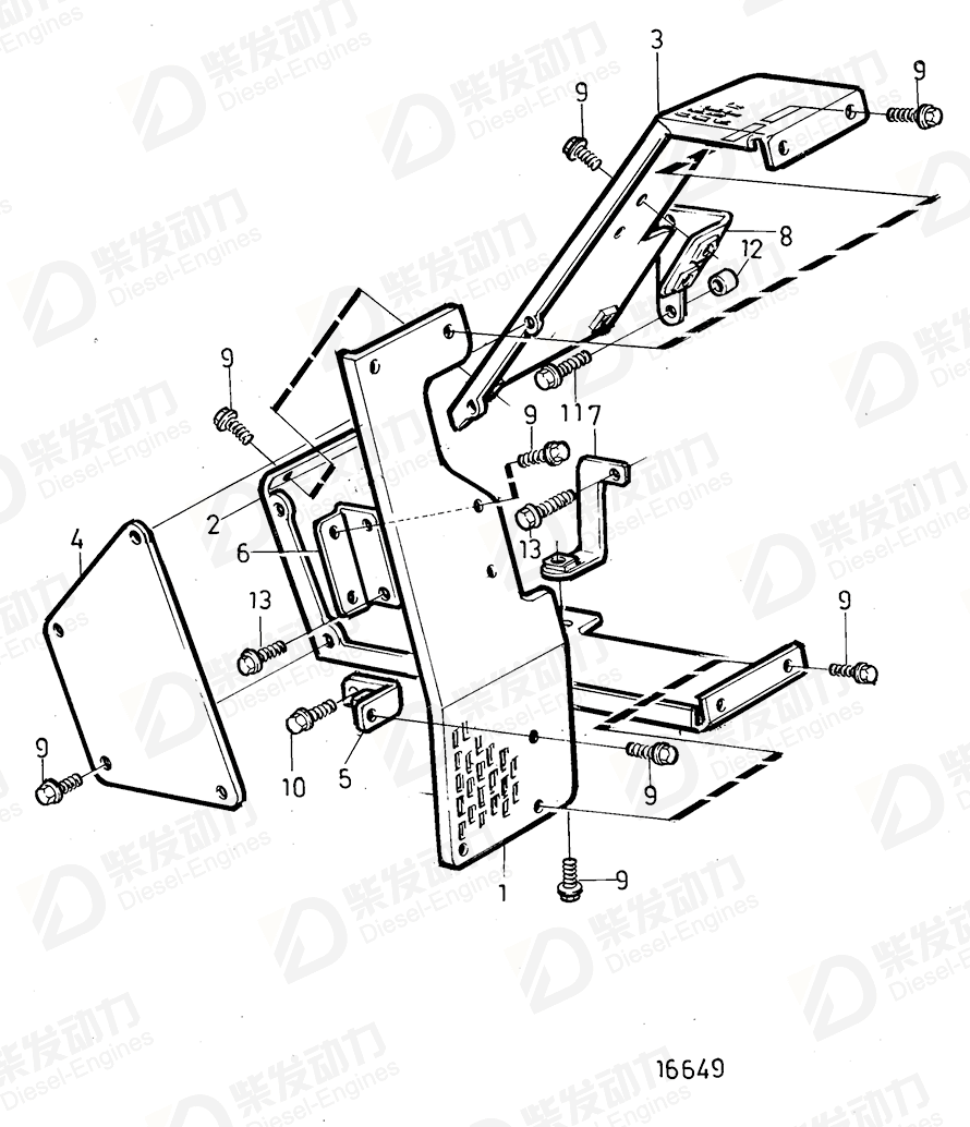 VOLVO Belt protector 3825630 Drawing